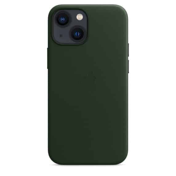 coque cuir magsafe pour iphone 13 mini vert sequoia itsu maroc