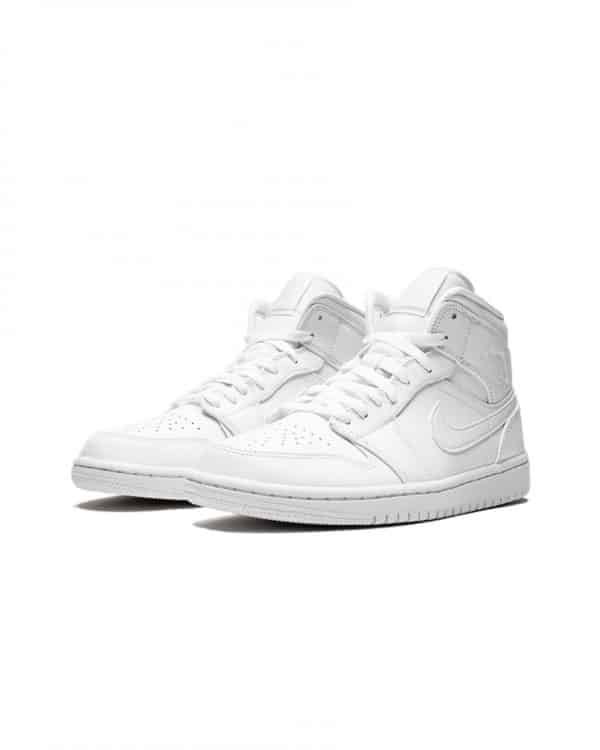 Nike Air Jordan 1 Mid Triple White itsu maroc 2