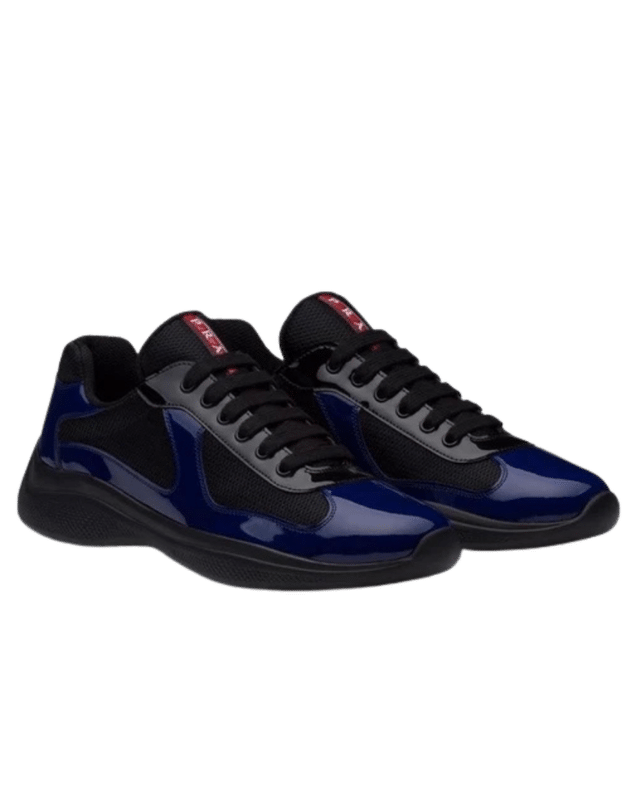Prada America’s Cup Black and Blue Patent sneakers Maroc