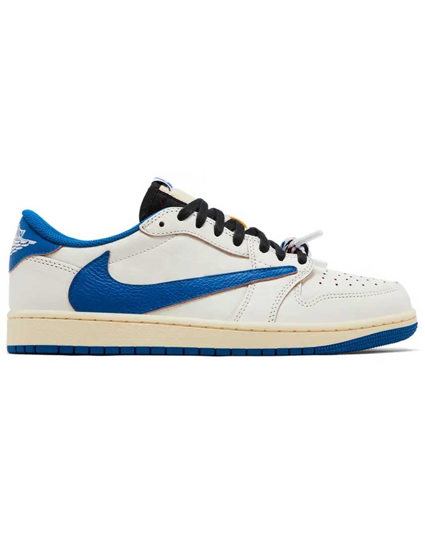 Nike Air Jordan 1 x Fragment Design x Travis Scott Retro Low OG SP Sail Military Blue 1