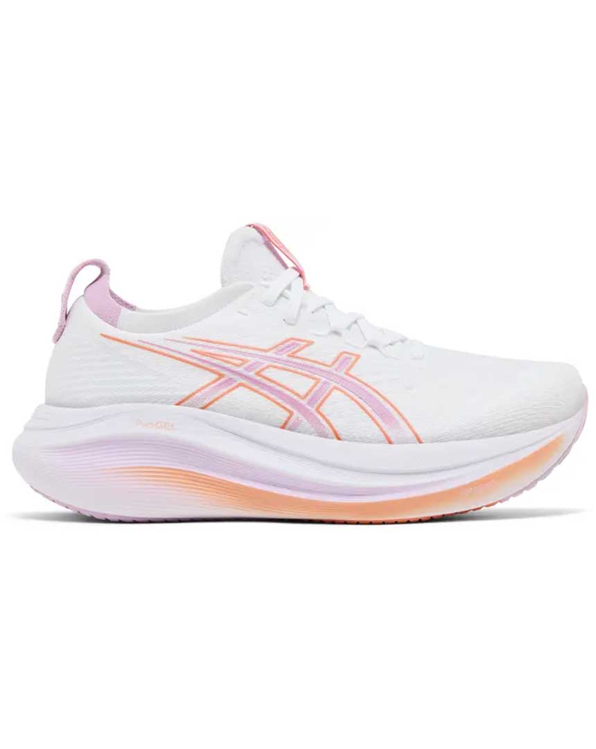 Basket femme asics gel nimbus 27 white light ube 1012b753 101 1