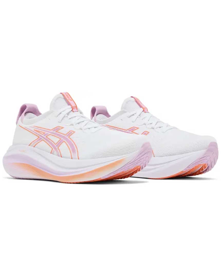 Basket femme asics gel nimbus 27 white light ube 1012b753 101 2