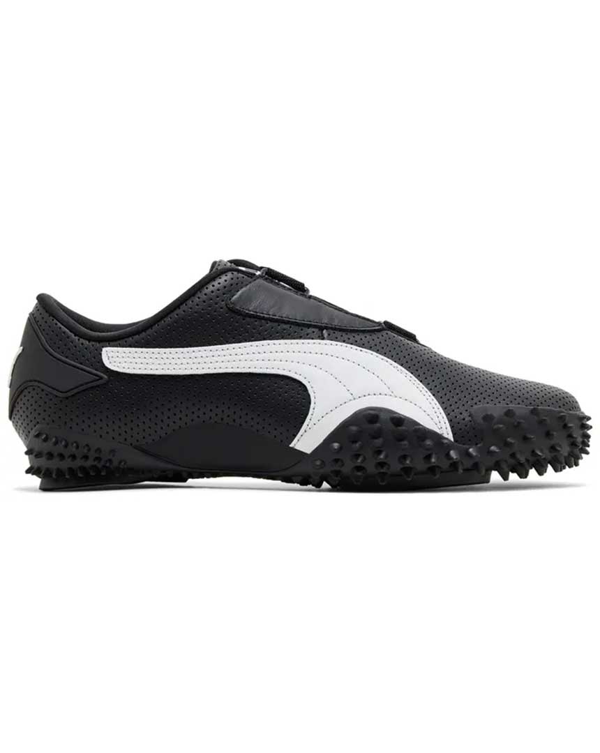 mostro perforated leather pack black white 1