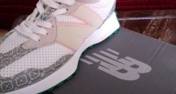 New Balance 327 Paisley — sneakers qualite superieure portees par un client itsu.ma au Maroc