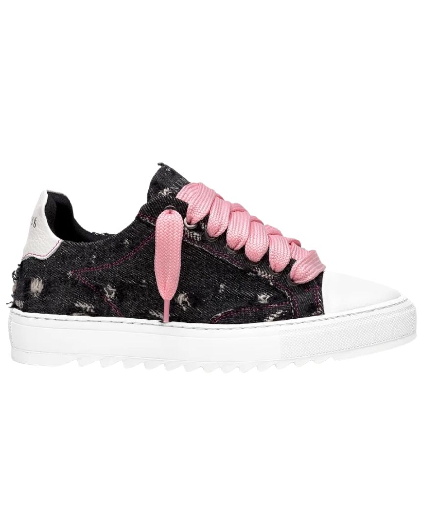 numeris noir lacets rose homme